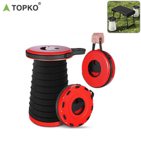 TOPKO Table de camping lumineuse portable de haute qualité pour barbecue de pique-nique 1 table avec 2 tabourets
