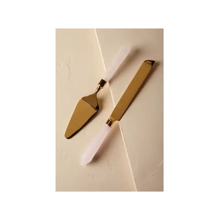 Serveur à gâteau décoratif en acier design antique de haute qualité avec poignées en acrylique outils personnalisés polis brillants - Product Image 4