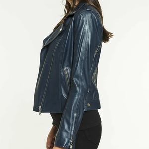 High Premium Modern Design Women Sheep <b>Skin</b> Woven Leather Jacket Windproof & Waterproof Custom Logo OEM Service - Product Image 4
