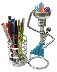 Pemegang Pena Organizer Meja Pot Bunga Wadah Makeup Brush Holder Desktop Pen Holder untuk Meja Aluminium Pena Kustom