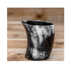 Authentique tasse en corne et verre fait à la main poli médiéval rustique ensemble de verres adapté aux fêtes cuisine décoration cadeaux et bar - Product Image 6