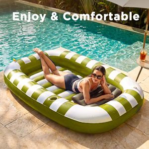 Hot Sale <b>Inflatable</b> Pool Lounger <b>Float</b> with Water Sprinkle Adult Floating Sun Tan Bed Blow Up Raft Water Mat with Pillow Gifts - Product Image 3