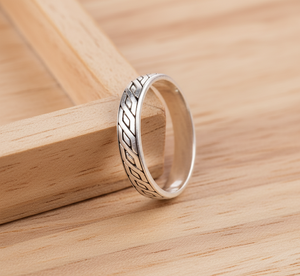 Anillos Lisos de Lujo para Mujer, Clásicos, de Plata de Ley 925, con Textura Fina, para Bodas y Fiestas - Product Image 4