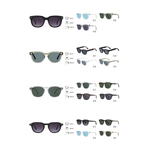 Lunettes de soleil vintage unisexes tendance, pas chères, en acétate de cellulose laminé, protection UV400, polarisées, rectangulaires, Mazuchelli, métal, CR-39 - Product Image 2