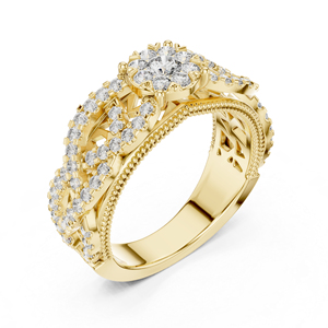 Anillo de Compromiso Solitario de Oro Amarillo de 14K con Diamante Cultivado en Laboratorio de 0.82 Quilates, Redondo, Certificado por IGI, para Mujer |   Diamante Cultivado Nuevo - Product Image 4