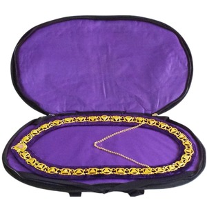 Meilleur matériau sur mesure plaqué or maçonnique Regalia chaîne collier violet avec étui-broderie artisanat couture à la croix - Product Image 1
