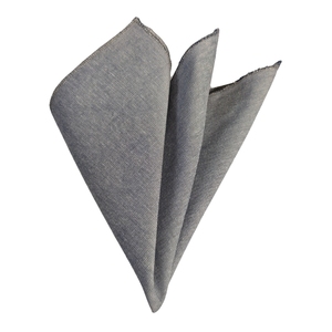 Pañuelo de bolsillo de algodón liso tejido Oxford gris - Product Image 2