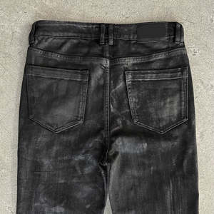 Jeans évasés vintage pour homme personnalisés, rétro, streetwear hip-hop, avec impression argentée sur la poche arrière - Product Image 4