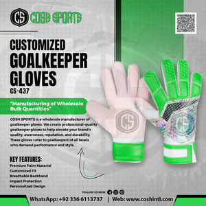 Gants de gardien de but jaune fluo hybrides à doigts coupés, paume en latex professionnel, gants de gardien de but de football avec motif géométrique au dos - Product Image 6