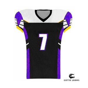 เสื้อทีมฟุตบอลแบบอเมริกันผ้าระบายอากาศได้ดีดีไซน์โลโก้ตามสั่ง - Product Image 5