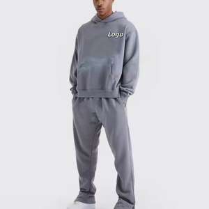 Ensemble décontracté surdimensionné de haute qualité en gros, jogging personnalisé, survêtement d'entraînement unisexe, sweat-shirt - Product Image 1