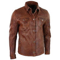Chemise veste de cow-boy à col roulé en cuir véritable pour homme, style western, motif, couleur personnalisée, respirante, logo personnalisé, haute qualité