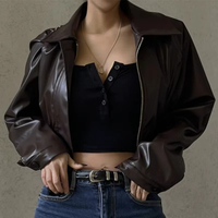 Chaqueta de Invierno Acolchada Transpirable de Piel Sintética 2025, Estilo Urbano, Cuello Alto, Informal, Larga y Sencilla para Mujer
