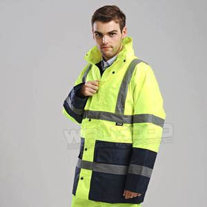 Chaqueta impermeable de alta visibilidad de invierno desmontable con ropa de trabajo de seguridad reflectante multibolsillos para seguridad y protección contra la lluvia PK - Product Image 2