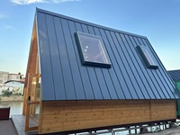 Villa à ossature acier de forme irrégulière, appartement préfabriqué, structure de toit à pignon de norme européenne, luxe, 2 chambres, petite pièce