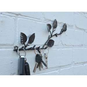 Crochets porte-clés en fer de qualité supérieure présentant des motifs complexes sculptés à la main pour un rangement mural élégant - Product Image 5