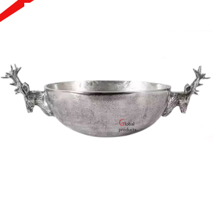 Nouvelle arrivée argent fini métal aluminium forme ronde bol de service alimentaire pour hôtel restaurant et bar - Product Image 1