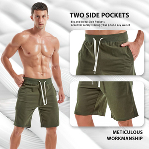 Wholesale Heavyweight 100% Cotton Gym <b>Shorts</b> <b>Sports</b> Fleece French Terry Breathable Sweat <b>Short</b> <b>Men</b> Running Workout <b>Shorts</b> - Product Image 2