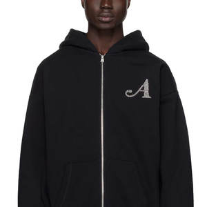 Sweat-shirts pour hommes avec strass, style tendance, haute qualité, prix bas, fermeture éclair, motif uni, impression numérique d'hiver, faible MOQ - Product Image 5