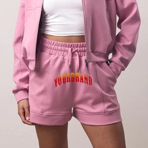 Shorts de plage pour femmes sur mesure, coupe ample, taille élastique, respirant, séchage rapide, streetwear d'été, 100% coton - Product Image 1