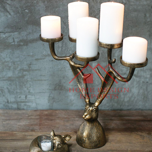 Hot bán kim loại người giữ ngọn nến sang trọng nhà bảng Top trang trí nội thất Rabbit Head nến đứng - Product Image 4
