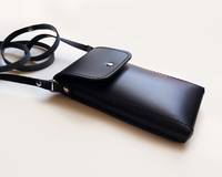Grosir dompet ponsel kulit Premium penutup leher telepon seluler dengan Slot kartu terbuat dari casing ponsel kulit asli