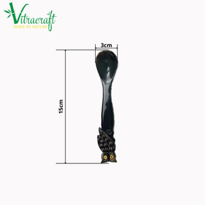 ช้อนฮอร์นที่มีด้ามจับรูปนกฮูกที่ไม่ซ้ำกันช้อนฮอร์นช้อนกาแฟช้อนชาช้อนตกแต่งโต๊ะอาหารด้วยวิธีที่หรูหราของขวัญที่ไม่ซ้ำกันเวียดนามทำด้วยมือ - Product Image 6