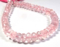 Quartz rose naturel, rondes facettées, qualité supérieure, 8 brins, pierres précieuses en vrac, 100-120 carats, diamètre du trou 0,45-0,50 mm, pour bricolage