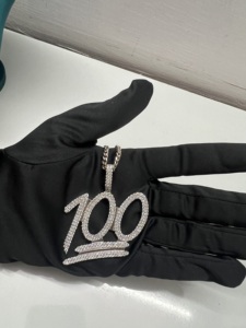 4.60 TDW diamant taille ronde pendentif en or blanc par Labstone pendentif diamant éblouissant couleur EF-VS cadeau pour votre mari - Product Image 5