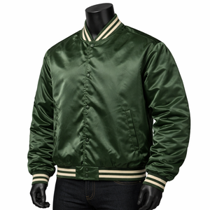 Chaqueta de Satén para Hombre de Alta Calidad, Chaqueta de Satén para Hombre de Larga Duración, Chaqueta de Satén Verde con Botones a Presión, Talla Personalizada - Product Image 3
