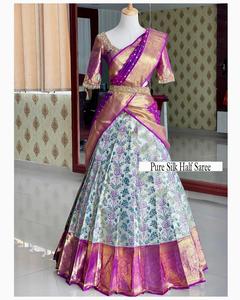 Comprar Kanjivaram seda Zari Lehengas con blusa en línea estilo Bollywood tejido a mano por fashionharbor para ocasiones de fiesta - Product Image 6