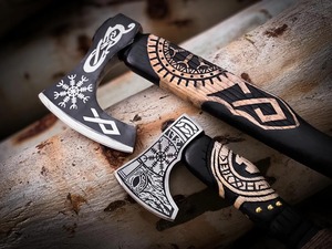 Wholesale Customized OEM ODM Cutlery Factory Professional Damascus <b>Survival</b> Camping Easy Grip Hand Forged Functional Viking <b>Axe</b> - Product Image 3