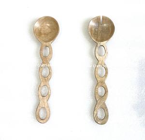 Vente chaude Style populaire longue poignée en résine bois d'acacia ustensiles de service outils à salade en bois ensemble de serveur à salade - Product Image 1