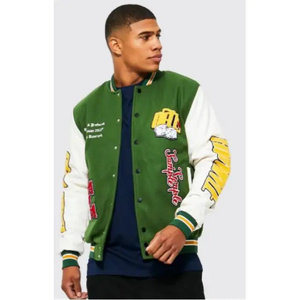 High Quality Causal <b>Varsity</b> Baseball <b>Bomber</b> <b>Jacket</b> <b>Men's</b> Summer Reversible 100% Wool Mandarin Collar Quick Dry Breathable Wool - Product Image 6