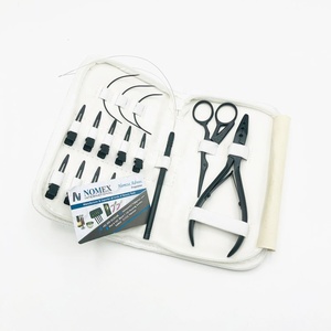 Professional Hair Extension Tools Kit Stainless Steel <b>Plier</b> with <b>small</b> Scissor and Hair Clips Matte Black Color Private Label - Product Image 2