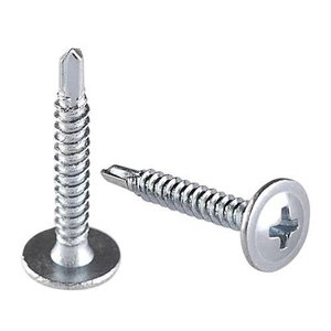 Tornillos autoperforantes con acabado de zinc resistentes a la intemperie, cabeza de armazón compacta suave para madera y acero - Product Image 1