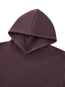 Men's <b>Black</b> Winter Solid <b>Cropped</b> Hoodie Pullover Sweatshirt <b>Long</b> <b>Sleeve</b> Short <b>Top</b> for Casual Streetwear - Product Image 3
