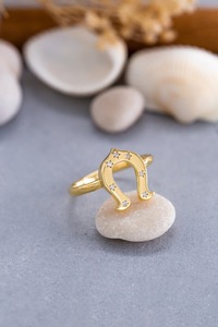 2025 or fer à cheval bague étoile conception à la main chanceux Zircon bague 925 argent cadeau pour les femmes saint valentin fête des mères bijoux - Product Image 5