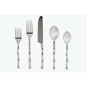 Ensemble de 6 couverts de luxe en argent Design moderne en acier inoxydable de qualité supérieure - Product Image 2