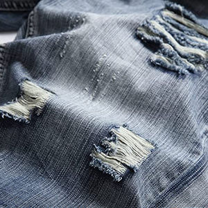 Short en jean de style nouveau pour hommes, jean en denim déchiré pour hommes, short en denim d'été respirant adoucissant pour garçons en détresse - Product Image 4