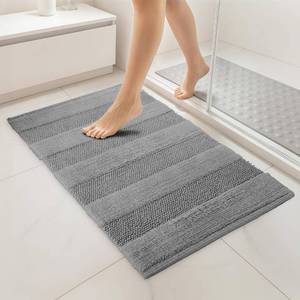 พรมห้องน้ำทอมือสีเทาอุ่น ผ้าฝ้ายทอธรรมชาติ ขนาด 50x80 ซม. - Product Image 1