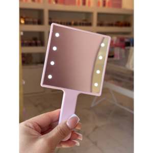 Pink <b>LED</b> <b>Makeup</b> <b>Mirror</b> 3x Magnification Foldable Compact Cosmetic <b>Mirror</b> with Lighted Desktop Design Customizable Logo - Product Image 3