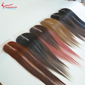 Producto caliente Cierre de encaje vietnamita Hueso frontal Cabello liso Cabello virgen Remy Varios colores Sin desprendimiento Sin enredos - Product Image 1