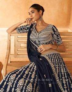 La mejor calidad de tela Lehenga Choli Lehengha, bordado de trabajo Georgette Real Premium en Lehngha Choli exigente - Product Image 6