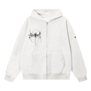 Sudadera con capucha con estampado de araña para hombres y mujeres Cremallera amantes de manga larga - Product Image 3