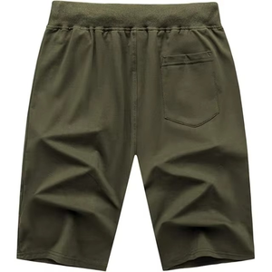 Pantalones Cortos Casuales de Trabajo para Hombre, Talla Grande, 100% Poliéster, Cintura Alta, Cierre con Cordón, Estilo Urbano, Ecológicos, Diseño Sólido - Product Image 2