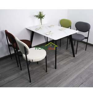 Aster BA68033 <b>Dining</b> <b>Table</b> 120/140x80cm Extendable Stone Top with Wooden Legs MDF Wood Style and Lazy Susan - Product Image 5