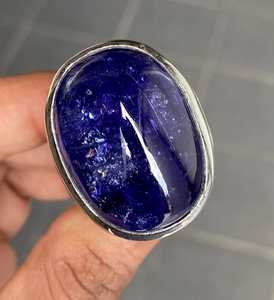 Bague en argent sterling de luxe avec tanzanite bleu royal, certifiée IGI, design élégant et audacieux, pierre bleue, cadeau de mariage pour femme - Product Image 1
