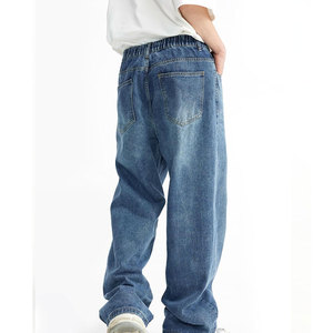 Pantalons en jean surdimensionnés de couleur unie, légers, pour usage extérieur, de haute qualité, vente chaude, vêtements décontractés pour hommes - Product Image 4