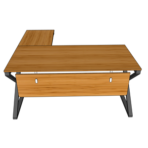 XBamboo BFXB010 L-Shaped <b>Desk</b> 160x160cm Minimalist Luxury Design with Assembled Iron Legs for Home Office or Bedroom - Product Image 5